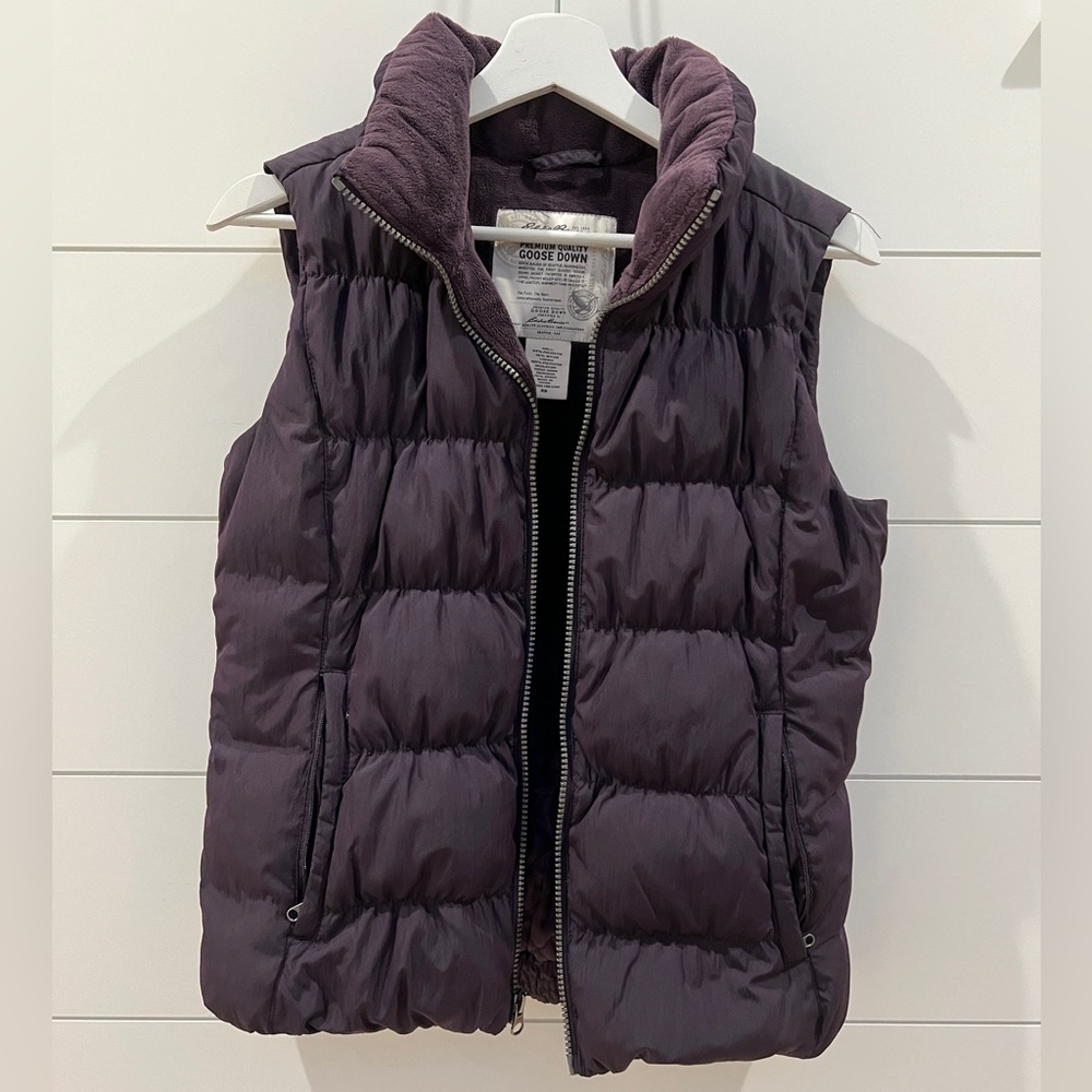 EDDIE BAUER Dk Purple Goose Down Vest